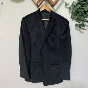 MURANO black velvet 2 button blazer jacket work event date winter size large